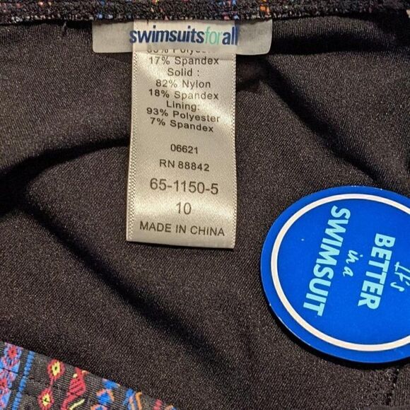 šNWT 2 PC SWIMSUITSĀ FORāALLāBLACKā&āMULTIāCOLORāBATHINGāSUIT - Picture 6 of 6